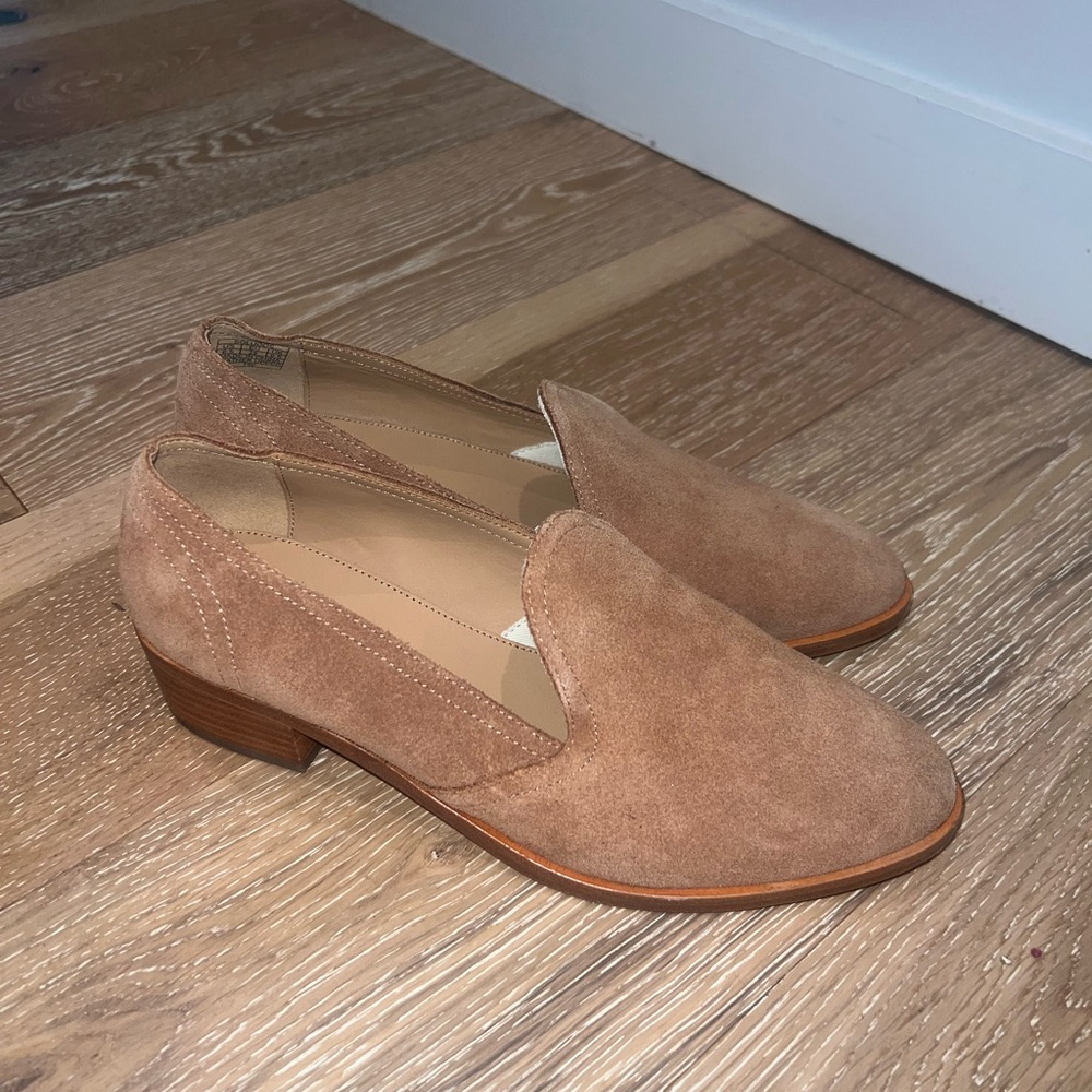 Soludos Sofia Block Heel Tan Suede Loafer